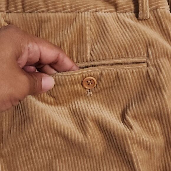 Theory Corduroy Wide Legs Cropped Tan Pants Size 6 - Picture 8 of 11